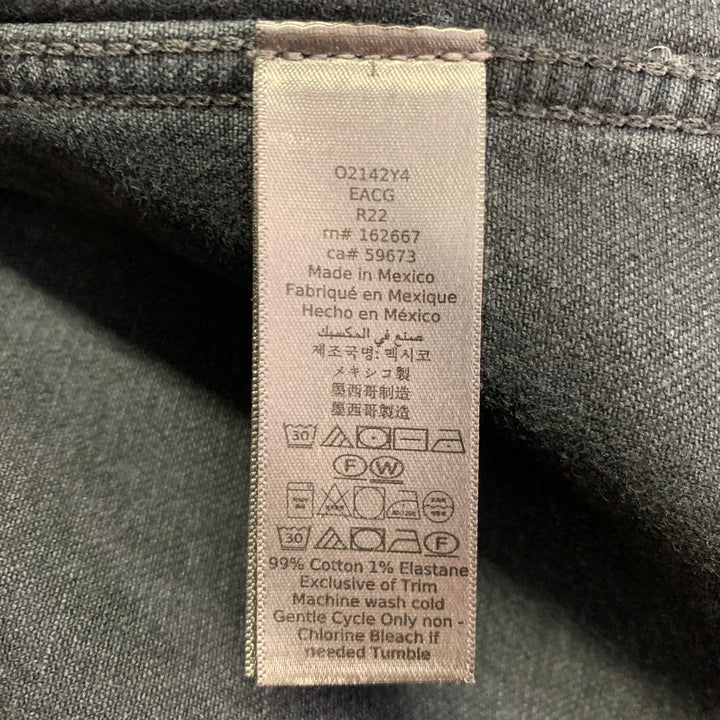 JOHN VARVATOS Size XL Blue Grey Cotton Blend Denim Twill Patch Pockets Jacket