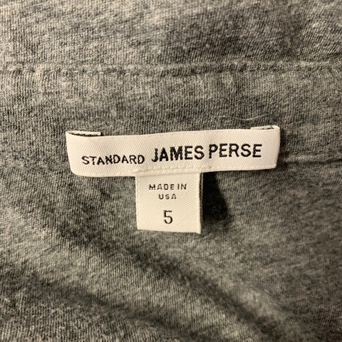 JAMES PERSE Size XXL Grey Heather Cotton Knit Short Sleeve Shirt