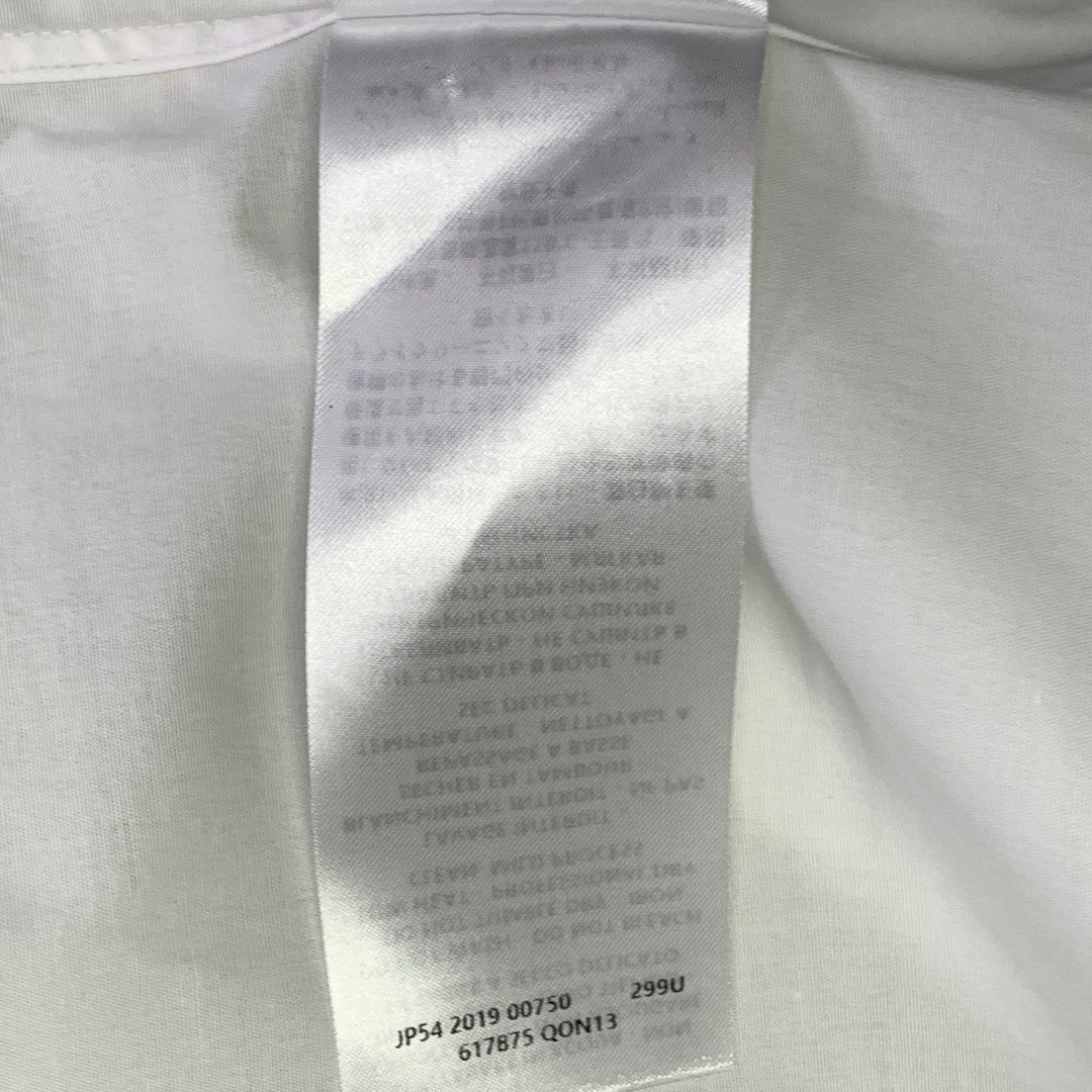 ALEXANDER MCQUEEN Size L White Cotton Blend Curved Cutaway Button Up Long Sleeve Shirt