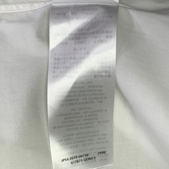 ALEXANDER MCQUEEN Size L White Cotton Blend Curved Cutaway Button Up Long Sleeve Shirt