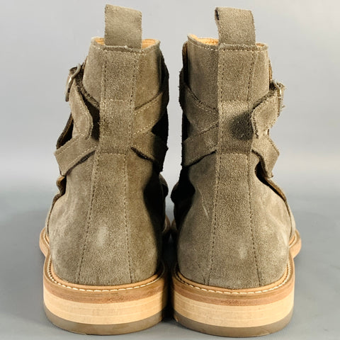 AMI by ALEXANDRE MATTIUSSI Size 8 Grey Taupe Suede Harness Boots
