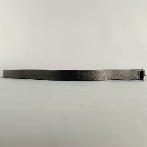 J.LINDEBERG Size 30 Black Silver Logo Leather Leather Belt