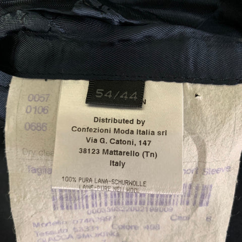 CALVIN KLEIN Size 44 Navy Wool Shawl Collar Sport Coat