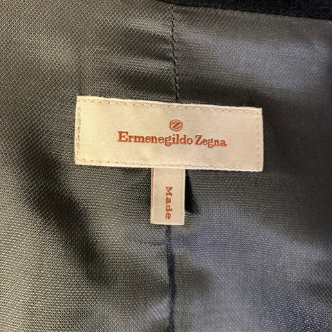 ERMENEGILDO ZEGNA Size L Black Cashmere Button Up Coat