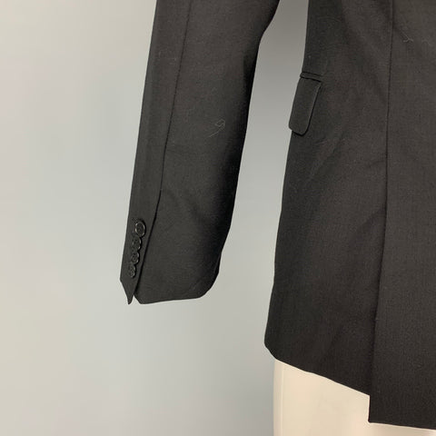 CALVIN KLEIN COLLECTION Size 38 Black Wool Notch Lapel Sport Coat