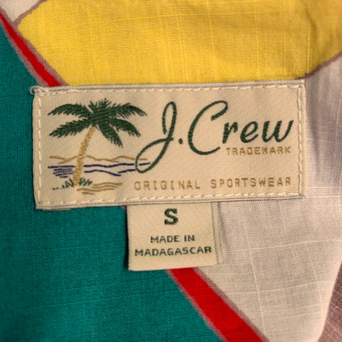 J.CREW Size S Multi Color Cotton Nautical Two Pockets Short Sleeve Shirt