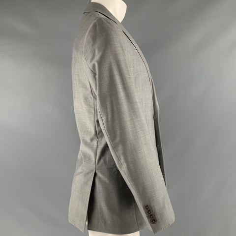 CALVIN KLEIN Taille 38 Manteau de sport à revers cranté en laine grise