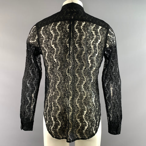 COMME des GARCONS BLACK Size M Black  Lace Button Up Shirt