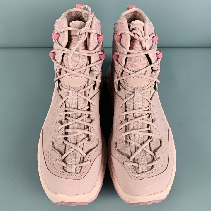 HOKA Size 9.5 Pink Leather High Top Athletic Sneakers