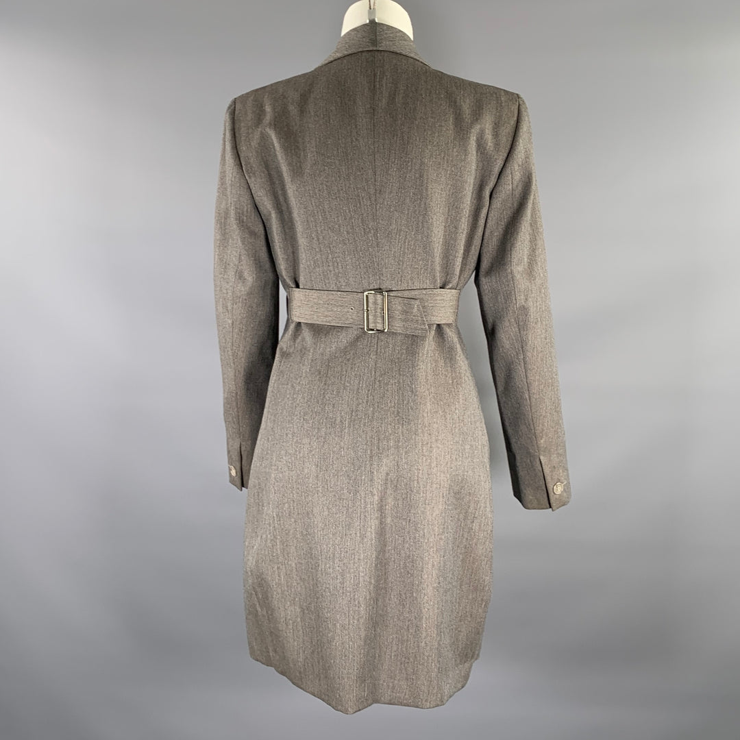 ISSEY MIYAKE Size S Brown Taupe Wool Heather Back Belt Jacket