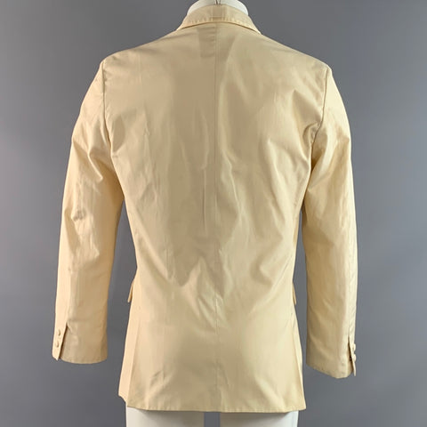 MIU MIU Chest Size 38 Cream 98339 Solid Cotton/polyester Notch Lapel Sport Coat