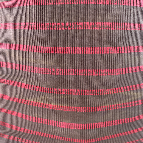 JEAN PAUL GAULTIER Size M Brown Red Stripe Cotton Buckle Tank Top (As Is)