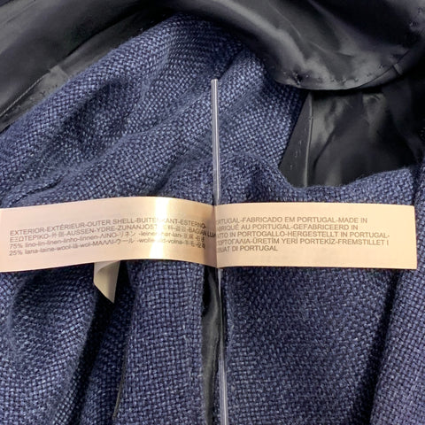 MASSIMO DUTTI Size 42 Blue Woven Linen Wool Single Breasted Sport Coat