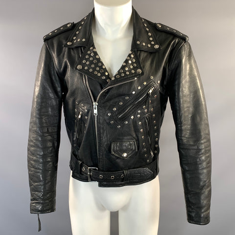 ENFANTS RICHES DEPRIMES ERD FW2016 S Black Patch Leather Biker Jacket