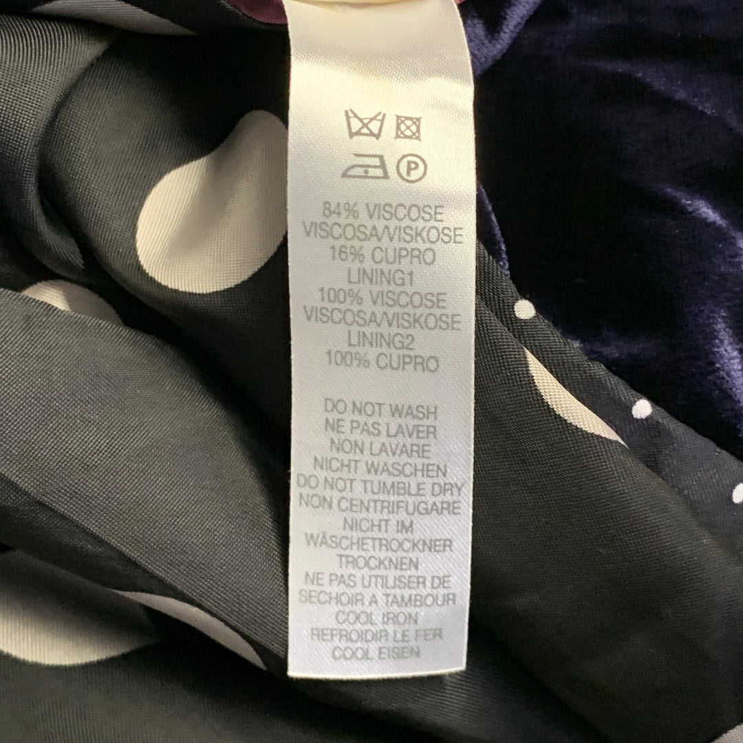 PAUL SMITH Size 42 Navy Black Velvet Viscose Blend Notch Lapel Sport Coat