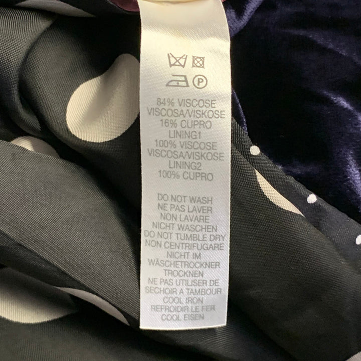 PAUL SMITH Size 42 Navy Black Velvet Viscose Blend Notch Lapel Sport Coat