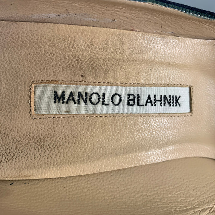 MANOLO BLAHNIK Size 8.5 Navy Suede Pointed Toe Pumps