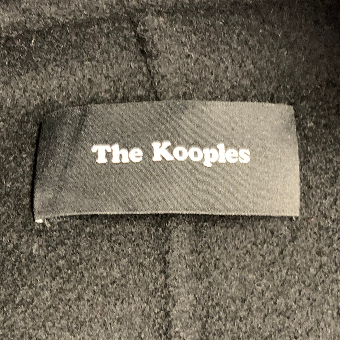 THE KOOPLES Size S Red Black Yellow Wool Blend Plaid Notch Lapel Coat