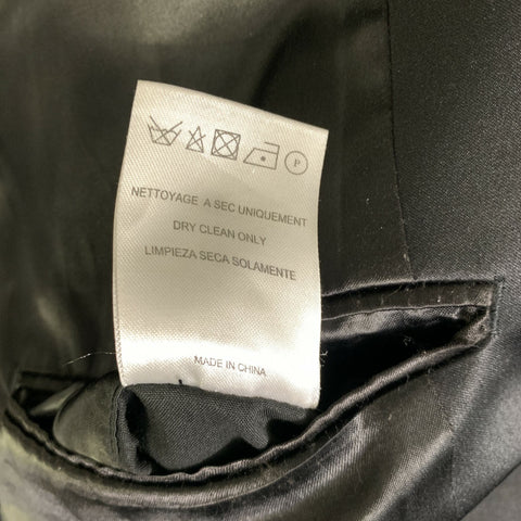SANDRO Chest Size 42 Black Solid Wool Polyestar Cashmere Notch Lapel 34 Tuxedo