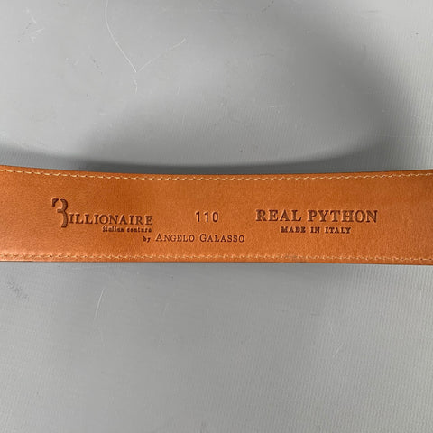 BILLIONAIRE COUTURE Size 40 Off White Textured Phython Skin Leather Belt