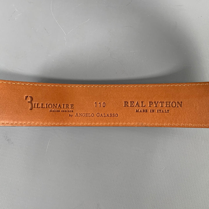 BILLIONAIRE COUTURE Size 40 Off White Textured Phython Skin Leather Belt