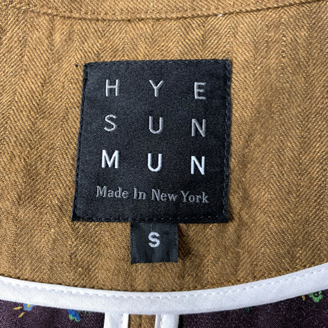 HYE SUN MUN Size S Brown Linen & Cotton Fisherman Coat