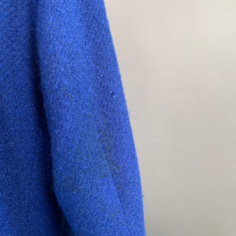 GIANNI VERSACE Size L Blue Cashmere Blend Notch Lapel Single Button Trenchcoat
