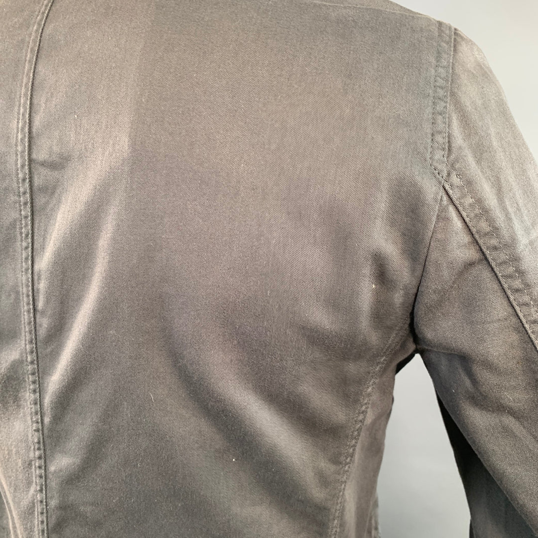 BURBERRY BRIT Size L Grey Slate Cotton Buttoned Jacket