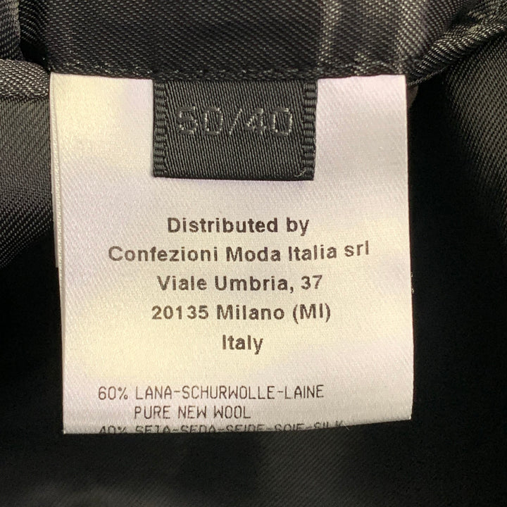 CALVIN KLEIN COLLECTION Size 40 Regular Black Wool Silk Notch Lapel Sport Coat