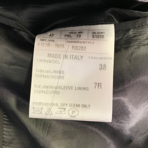 RALPH LAUREN Size 38 Regular Black Wool Double Breasted Peak Lapel Sport Coat