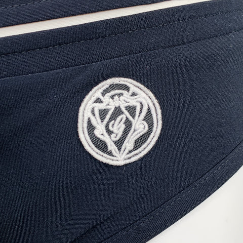 GUCCI Size M Black White Logo Polyamide Blend Drawstring Speedo