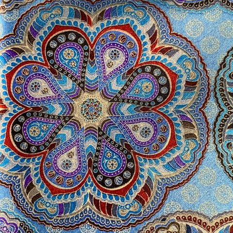 ERMENEGILDO ZEGNA Blue Grey Abstract Floral Silk Satin Tie