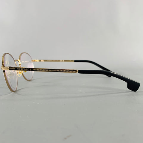 VERSACE Gold Black Metal Readers Frames