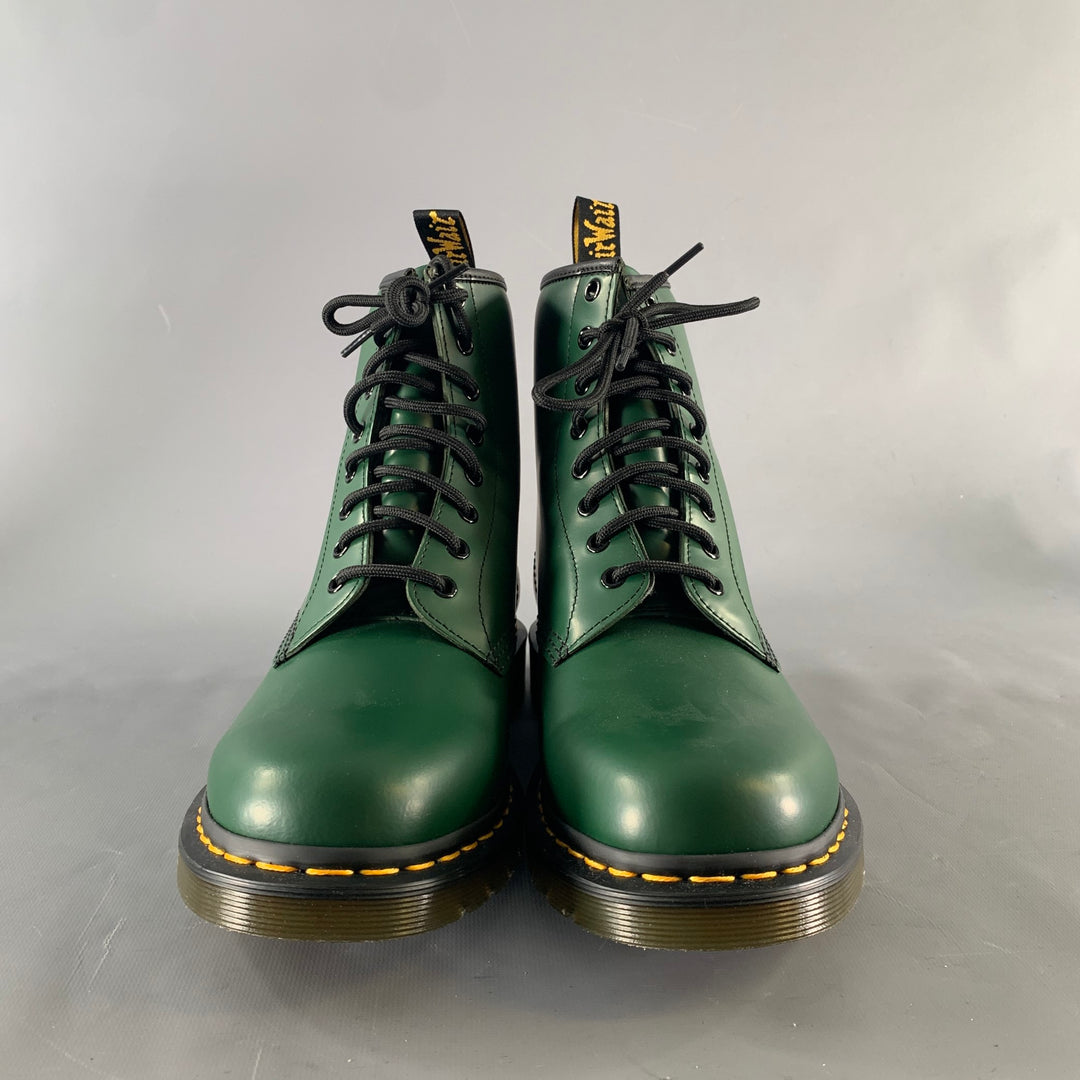 DR. MARTENS Size 11 Green Leather Lace Up Boots