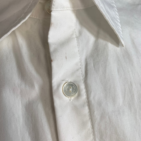 NILI LOTAN Size L White Cotton Button Up Long Sleeve Shirt
