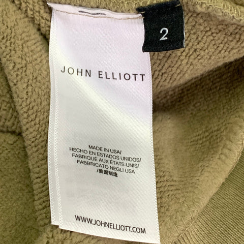 JOHN ELLIOTT Size M Green Sage Cotton Hooded Kangaroo Pocket Sweatshirt