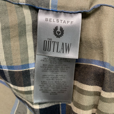 BELSTAFF Size 40 Grey Taupe Quilted Leather Motorcycle Jacket