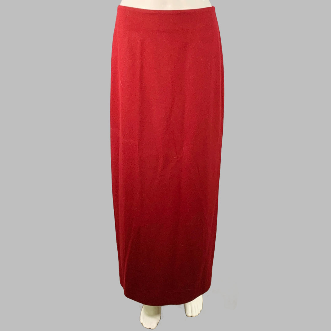 RUE SOPHIE Size M Burgundy Wool Blend Strapless Top Pencil Skirt Set