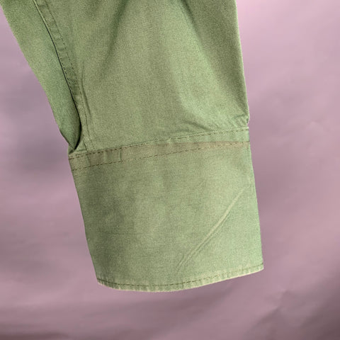 DSQUARED2 Size M Green Cotton Blend Spread Collar Long Sleeve Shirt