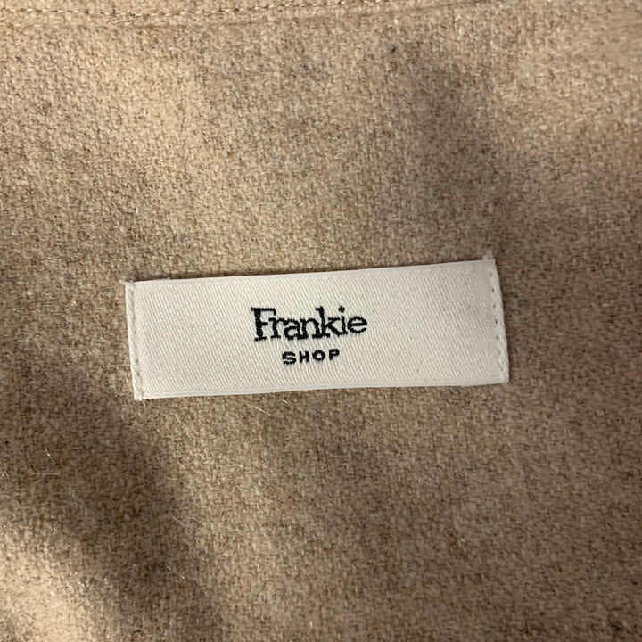 THE FRANKIE SHOP Size XS/S Brown Modacrylic Blend Faux Fur Notch Lapel Coat