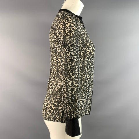 TORY BURCH Size 0 Black Off White Pull On Dress Top