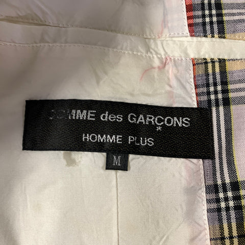 COMME des GARCONS SS2014Chest Size M White Red & Yellow Plaid Notch Lapel Sport Coat