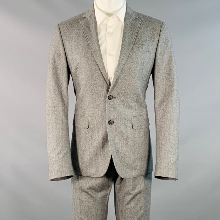 DSQUARED2 PARIS Size 40 Grey Black Houndstooth Wool Notch Lapel Suit