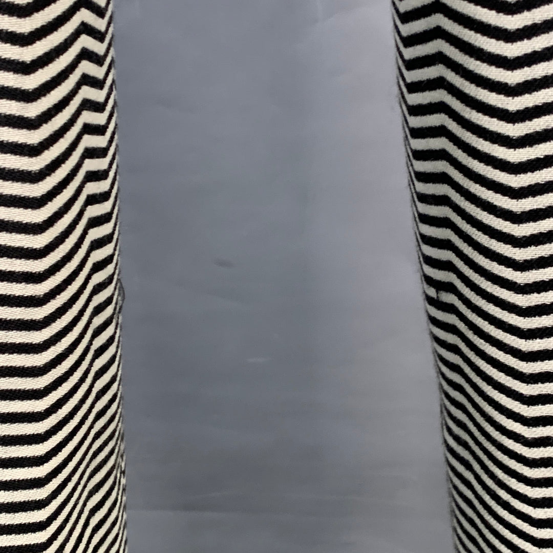 EMPORIO ARMANI Size 40 Regular Black White Chevron Virgin Wool Notch Lapel Suit