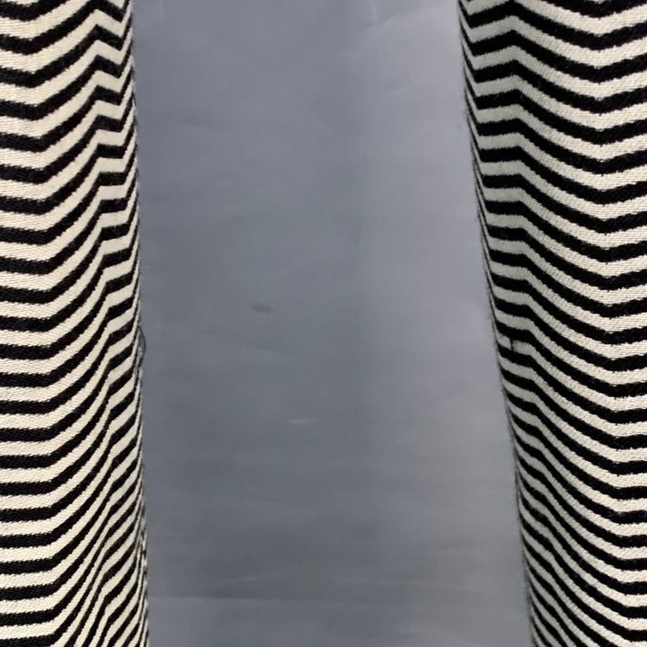 EMPORIO ARMANI Size 40 Regular Black White Chevron Virgin Wool Notch Lapel Suit