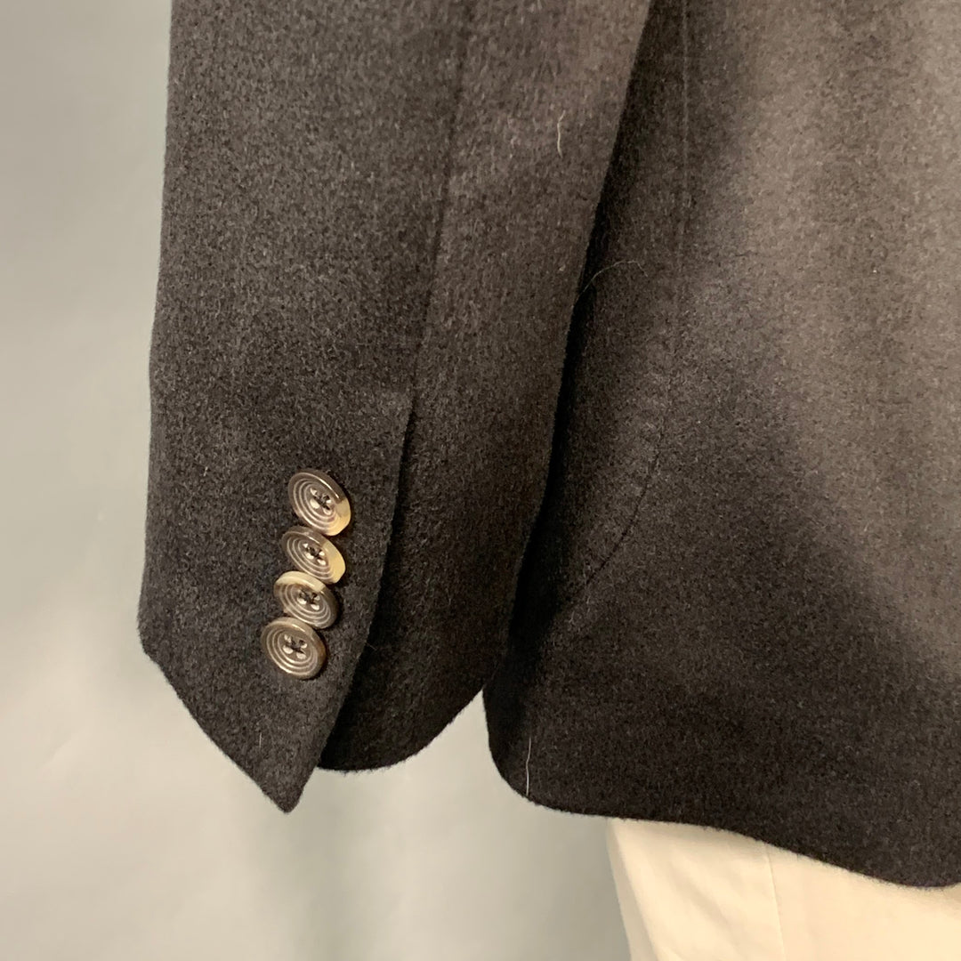 PATRICK JAMES Size 48 Regular Black Cashmere Notch Lapel Sport Coat