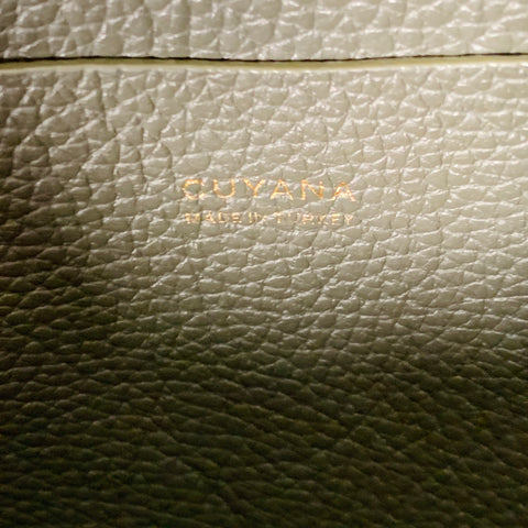 CUYANA Green Pebble Grain Leather Tote Bag