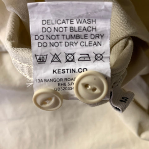 KESTIN Size M Cream Cotton Long Sleeve Shirt