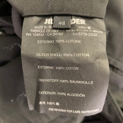 JIL SANDER Size 30 Black White Vertical Stripe Cotton Flat Front Dress Pants