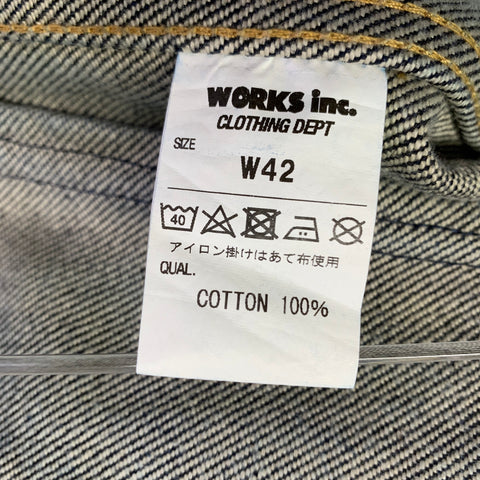 IRON HEART Size L -Type III- 21 oz Blue Indigo Contrast Stitch Selvedge Denim Jacket